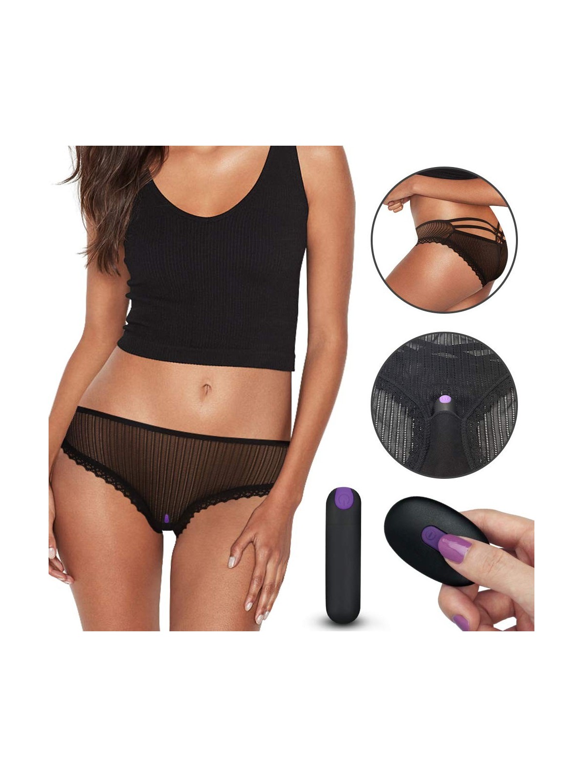 Calzon con Vibración Control Remoto | Sex Shop Ofertas Color Negro